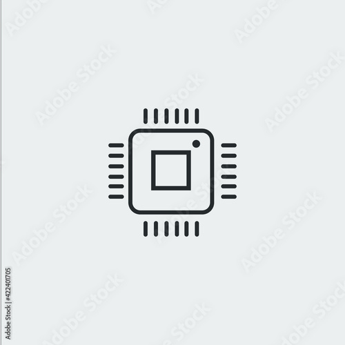microprocessor icon sign vector
