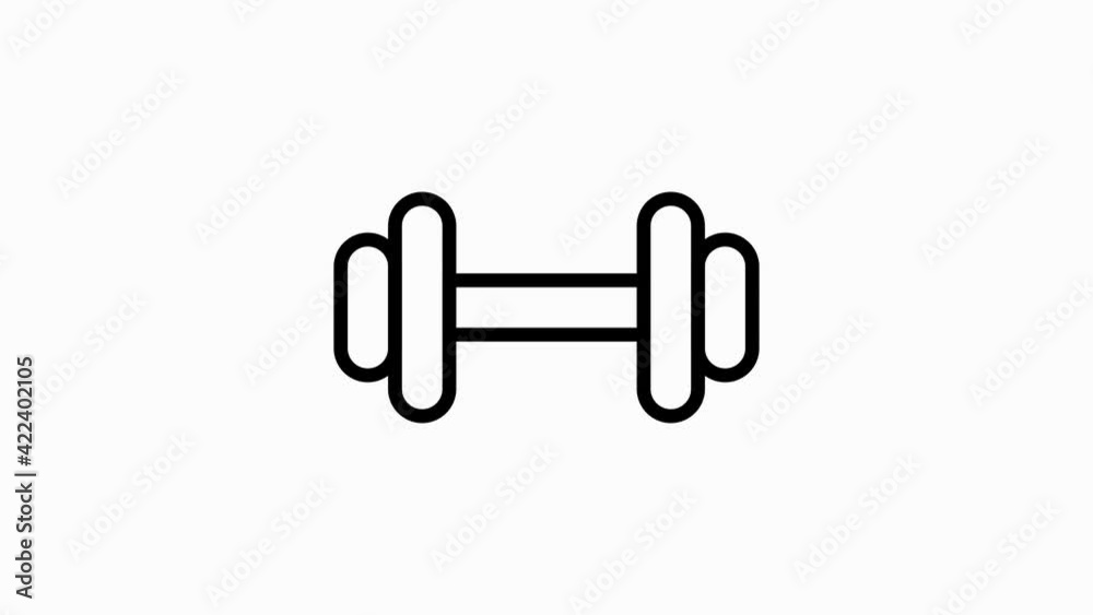 SPORT icon with line design isolated on white background. Motoion graphic. SPORT icon with line design isolated on white background. Motoion graphic.