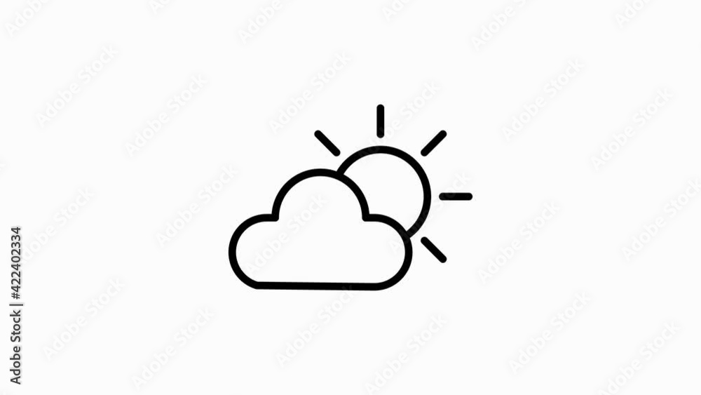 Weather line icon for modern concepts, web and apps on white background. Motion graphic. Weather line icon for modern concepts, web and apps on white background. Motion graphic.