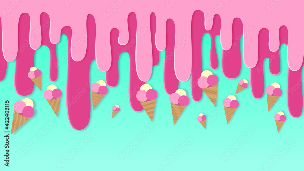 background with fluid, ice cream