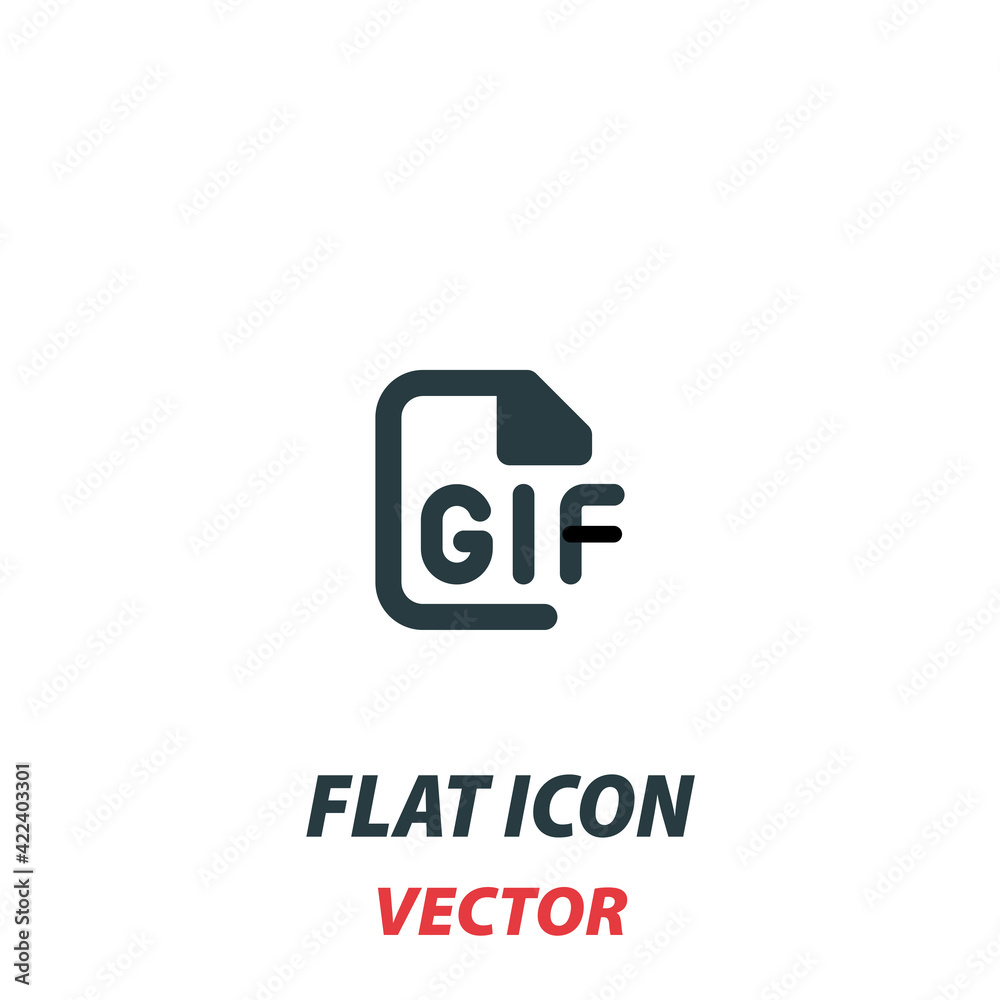 GIF file format icon in a flat style. Vector illustration pictogram on white background. Isolated symbol suitable for mobile concept, web apps, infographics, interface and apps design GIF file format icon in a flat style. Vector illustration pictogram on white background. Isolated symbol suitable for mobile concept, web apps, infographics, interface and apps design