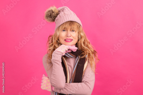 senior or adult woman isolated on background