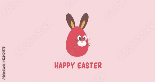 Happy easter bunny egg animation 4k video