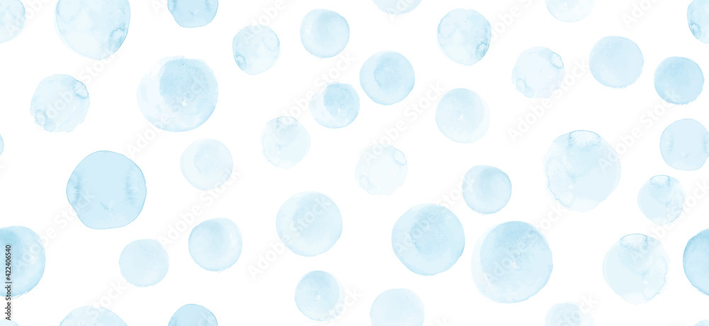 Obraz Pastel Seamless Watercolor Rounds Pattern. Graphic Polka Illustration. Childish Hand Paint Spots Repeat. Fun Watercolor Rounds Pattern. Ink Circles Doodle. Vector Watercolor Rounds Pattern.