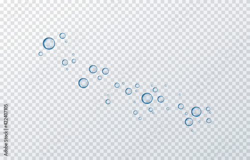 Vector blue water drops. PNG drops, condensation on the window, on the surface. Realistic drops on an isolated transparent background.