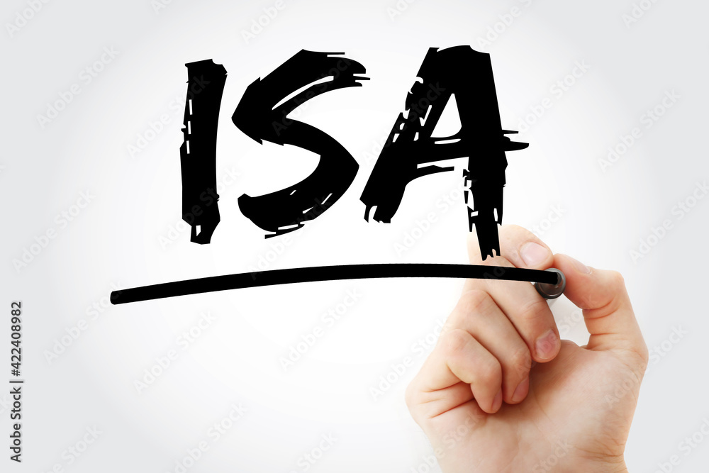 ISA - Individual Saving Account acronym with marker, concept background