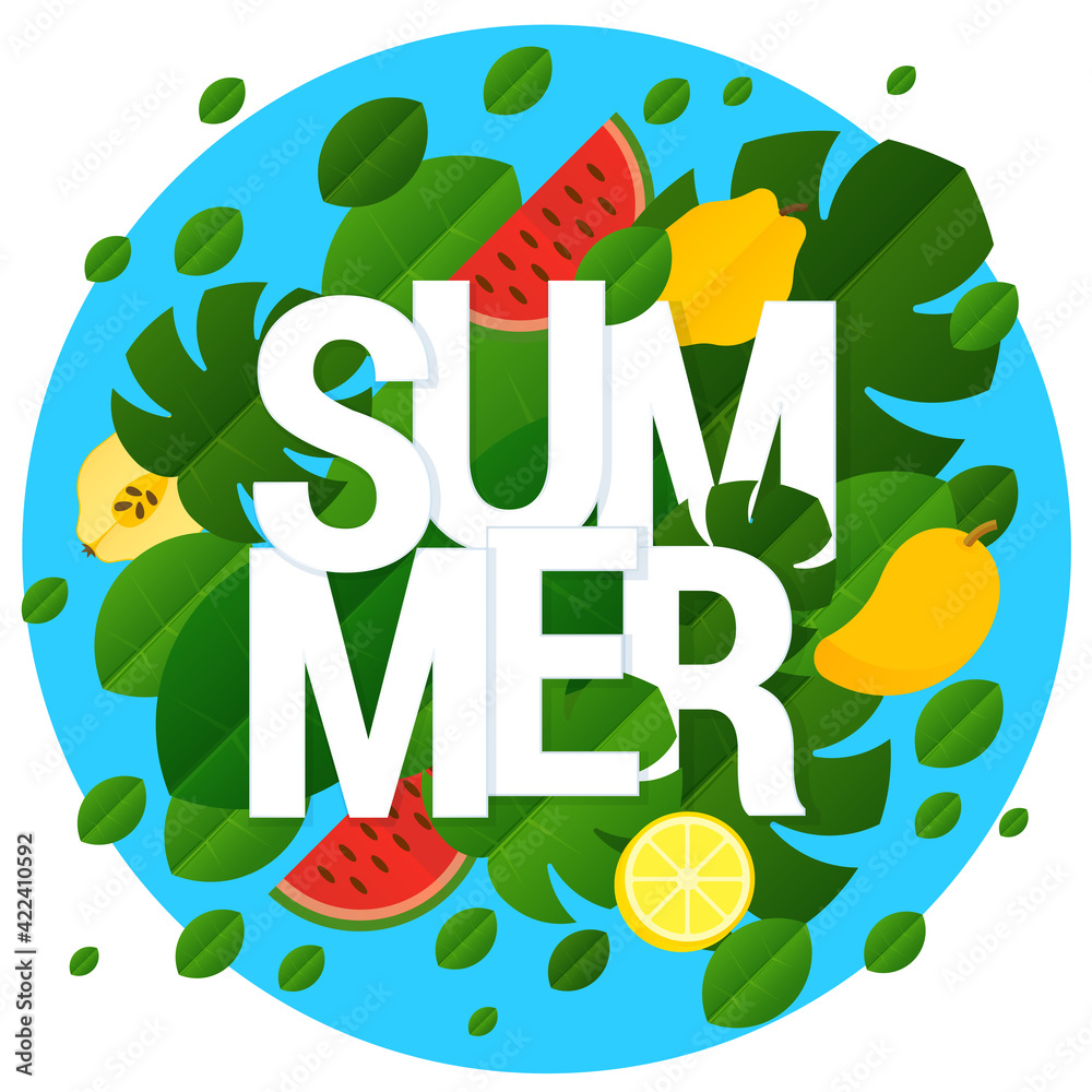 Fototapeta premium Flat design vector summer template