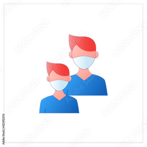 Junior flat icon. Younger student. Freshman, first-year student. Protection from other people. Training. Professional development. Graduation concept.3d vector illustration