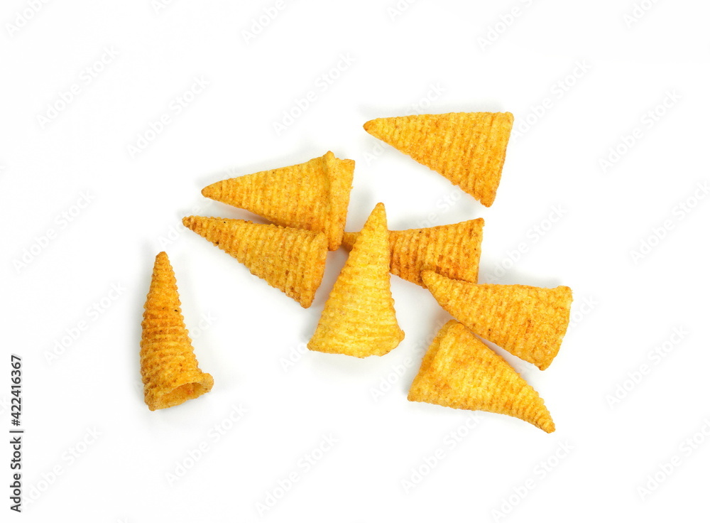 cone corn chips isolated on white background cone corn chips isolated on white background