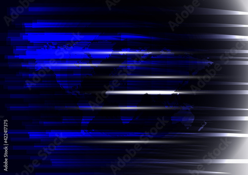 concept of shining blue glow. abstract technology , Blue abstract technology digital hi tech concept background , Hi-tech. Abstract Speed movement pattern and motion blur over dark blue background.