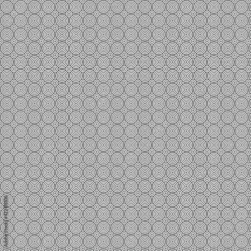 Seamless rounded patterns in black and white. Vector illustration