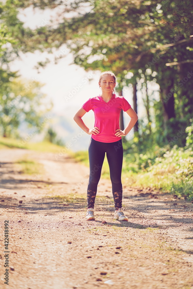 woman enjoying in a healthy lifestyle while jogging woman enjoying in a healthy lifestyle while jogging