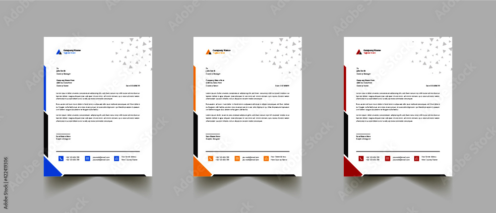 Modern And Clean Letterhead Design Template Business Style Professional Template Design Creative Business Letterhead Design Template for your business, with color variation 