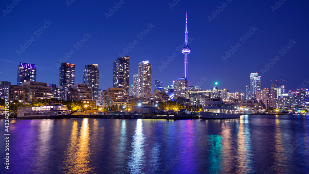 Toronto's colourful and vibrant night skyline