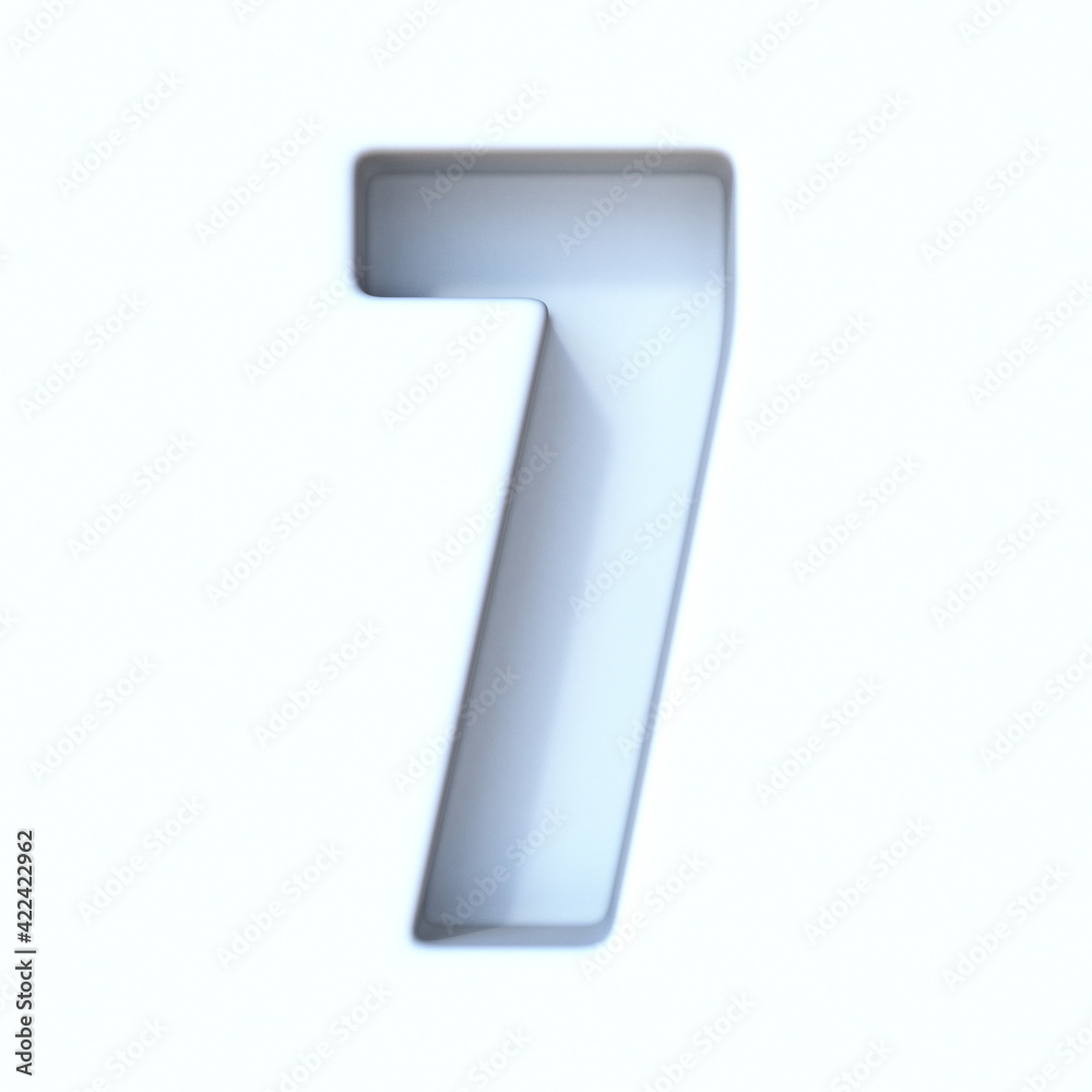 White hole shadow font Number 7 SEVEN 3D White hole shadow font Number 7 SEVEN 3D