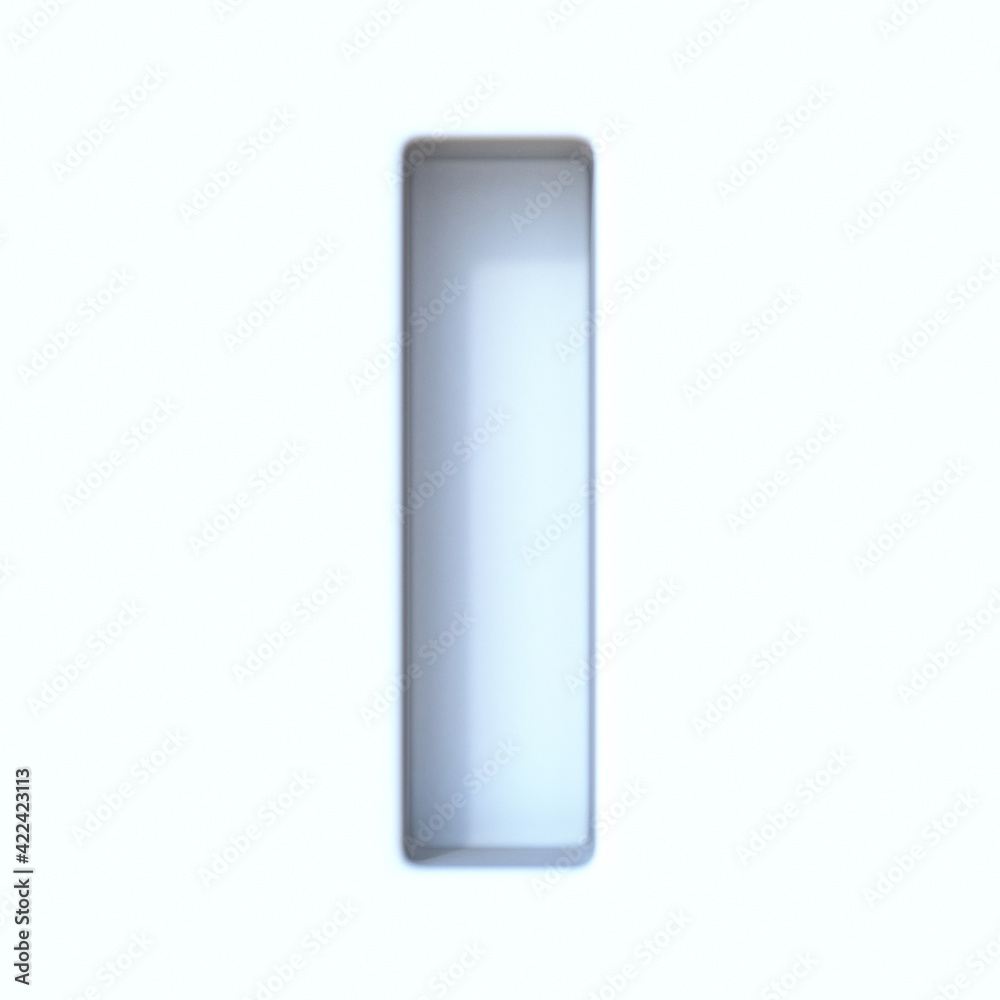 White hole shadow font Letter I 3D White hole shadow font Letter I 3D