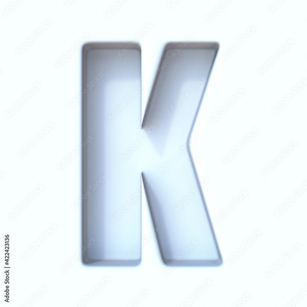 White hole shadow font Letter K 3D White hole shadow font Letter K 3D