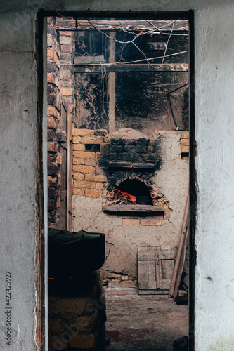 Vertical shot of the kitchen of a typical Latin American country house photo