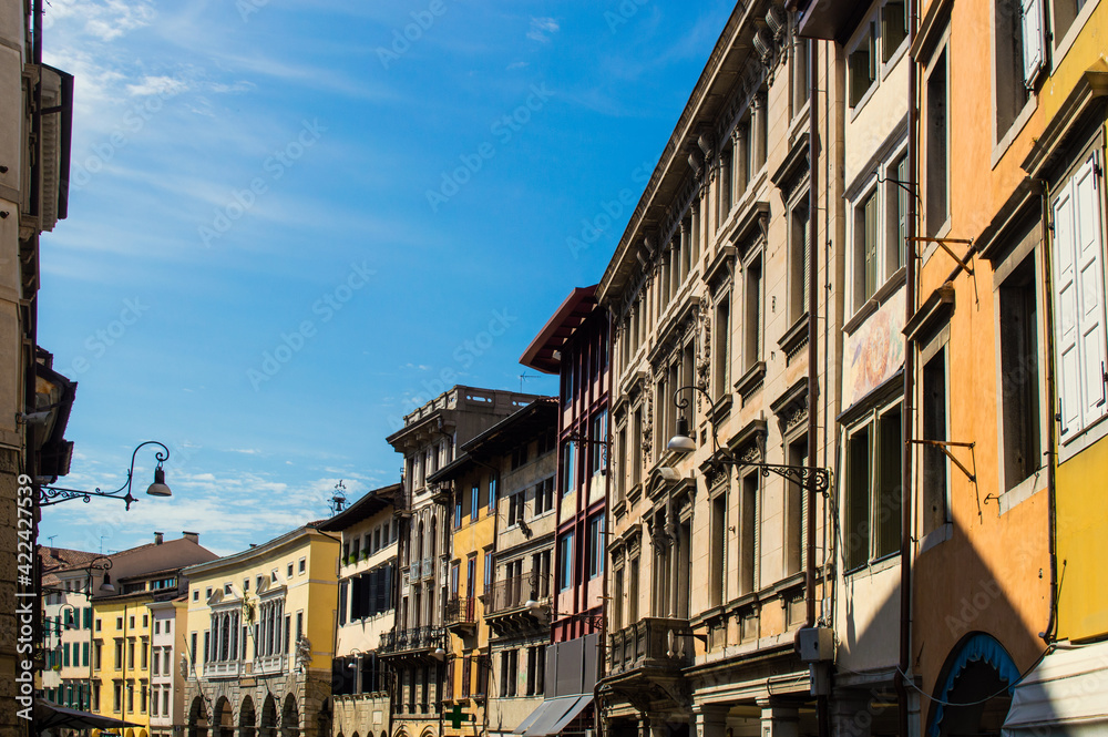 Old street of the Italian Town with bright houses