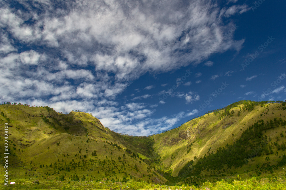 Panorama of beautiful countryside of North Sumatera, Indonesia. Wonderful springtime landscape. Panorama of beautiful countryside of North Sumatera, Indonesia. Wonderful springtime landscape.