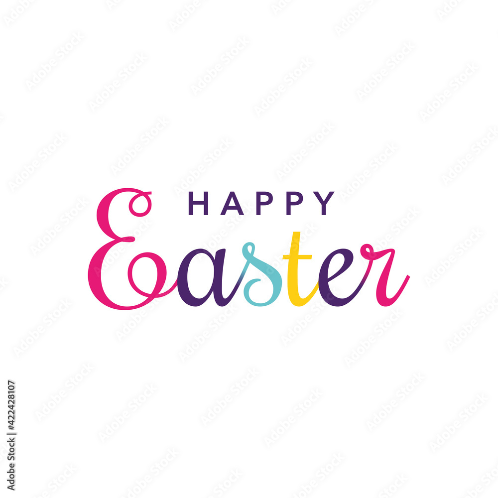 Happy Easter colorful lettering vector