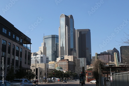 skyscrapers in downtown city