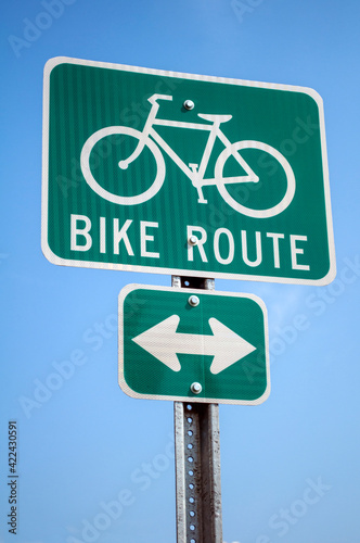 Bicycles route sign.