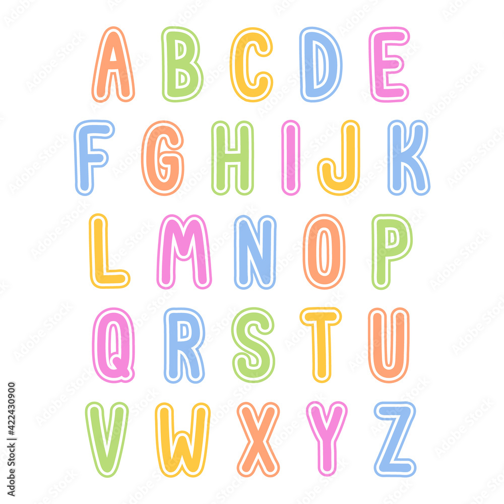 cute colorful bold Font and Alphabet cute colorful bold Font and Alphabet