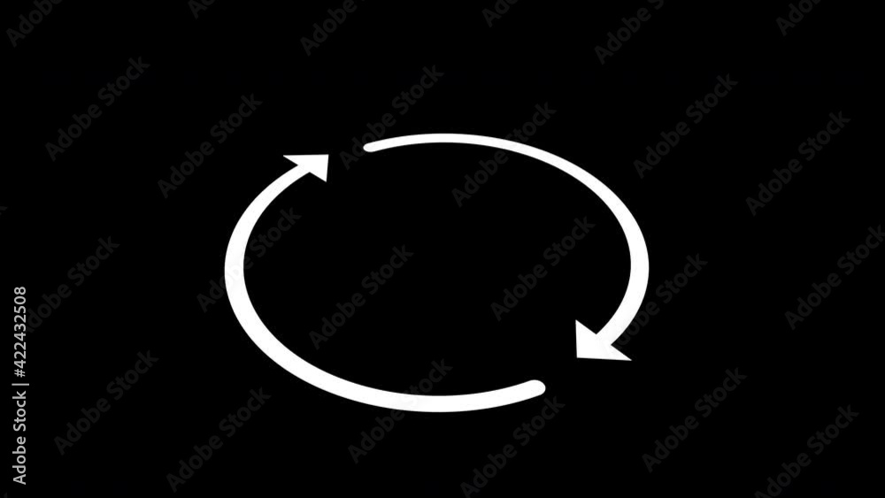 A circular 3D arrow in a loop on a transparent alpha background A circular 3D arrow in a loop on a transparent alpha background