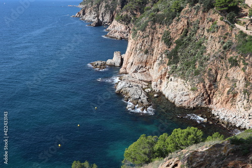 Espagne - Costa Brava - Tossa de Mar - La falaise et ses rochers