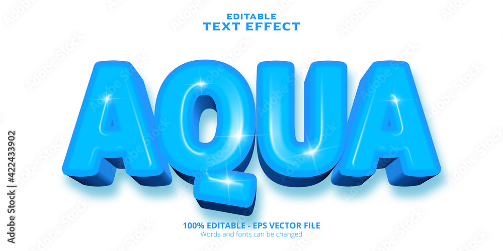 Aqua text, editable text effect