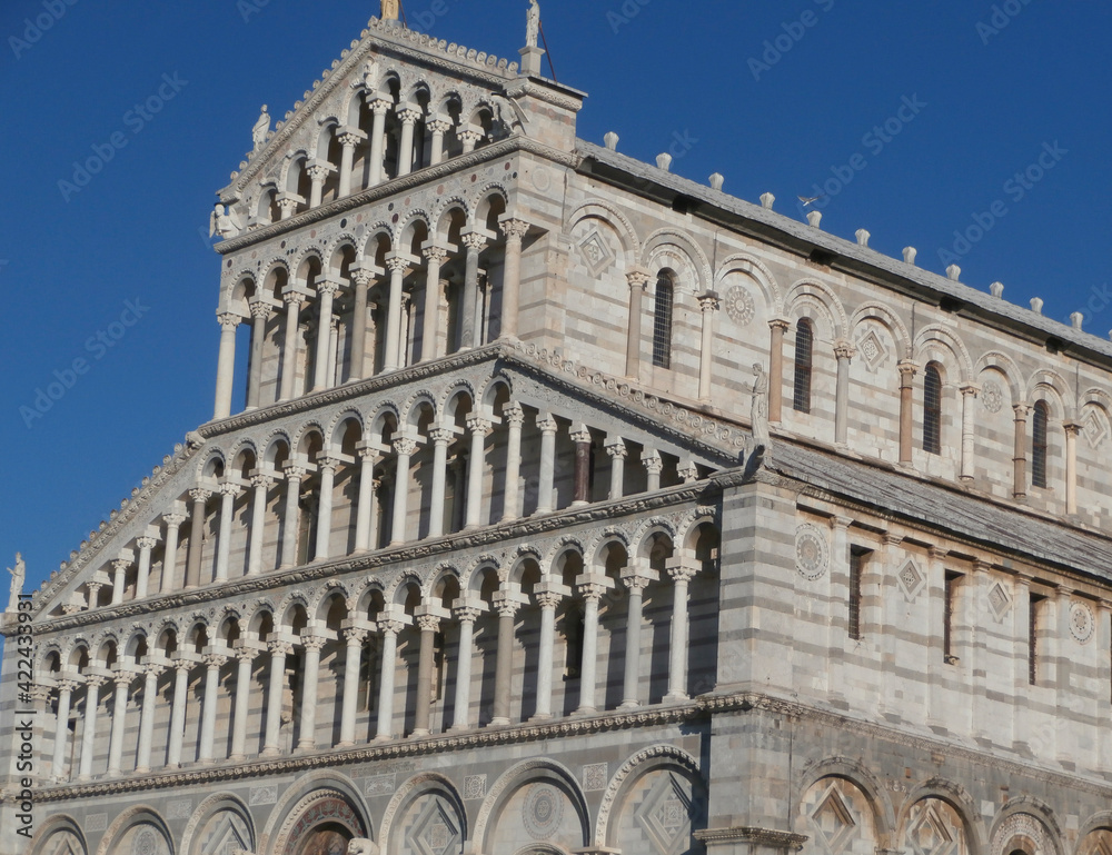 Pisa, Italy. Facade of the Cathedral of Pisa