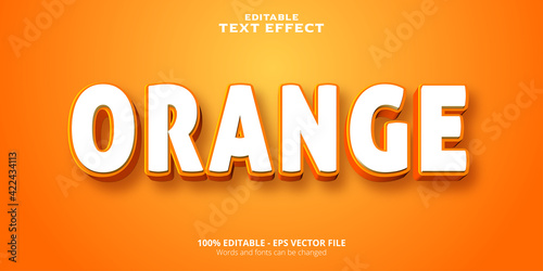 Editable text effect Orange text