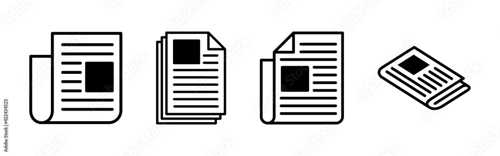 Newspaper icon set. news paper vector sign Newspaper icon set. news paper vector sign