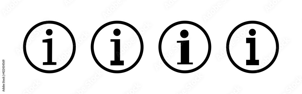 Info sign icon set. about us icon vector. Faq icon Info sign icon set. about us icon vector. Faq icon
