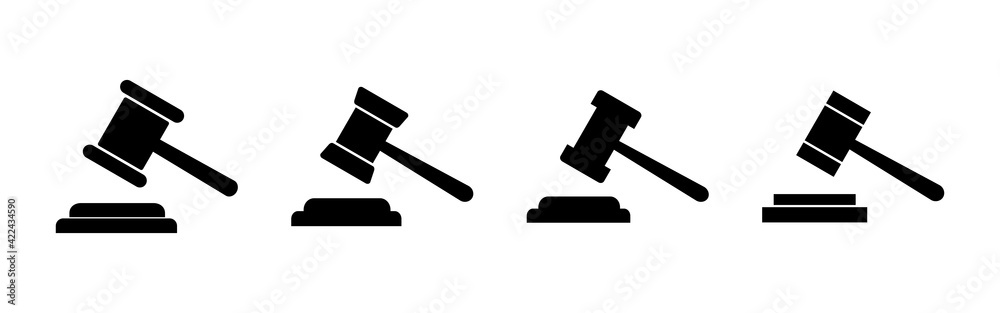 Gavel icon set. judge gavel icon vector. law icon vector. auction hammer Gavel icon set. judge gavel icon vector. law icon vector. auction hammer