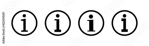 Info sign icon set. about us icon vector. Faq icon