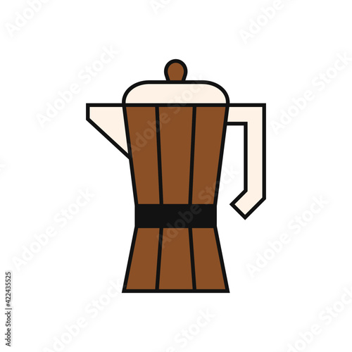 italian Coffee maker icon in color icon, isolated on white background 