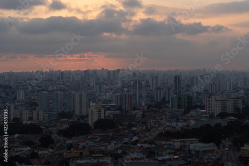 São Paulo City Metropolis Brazil Sunset Sunshine