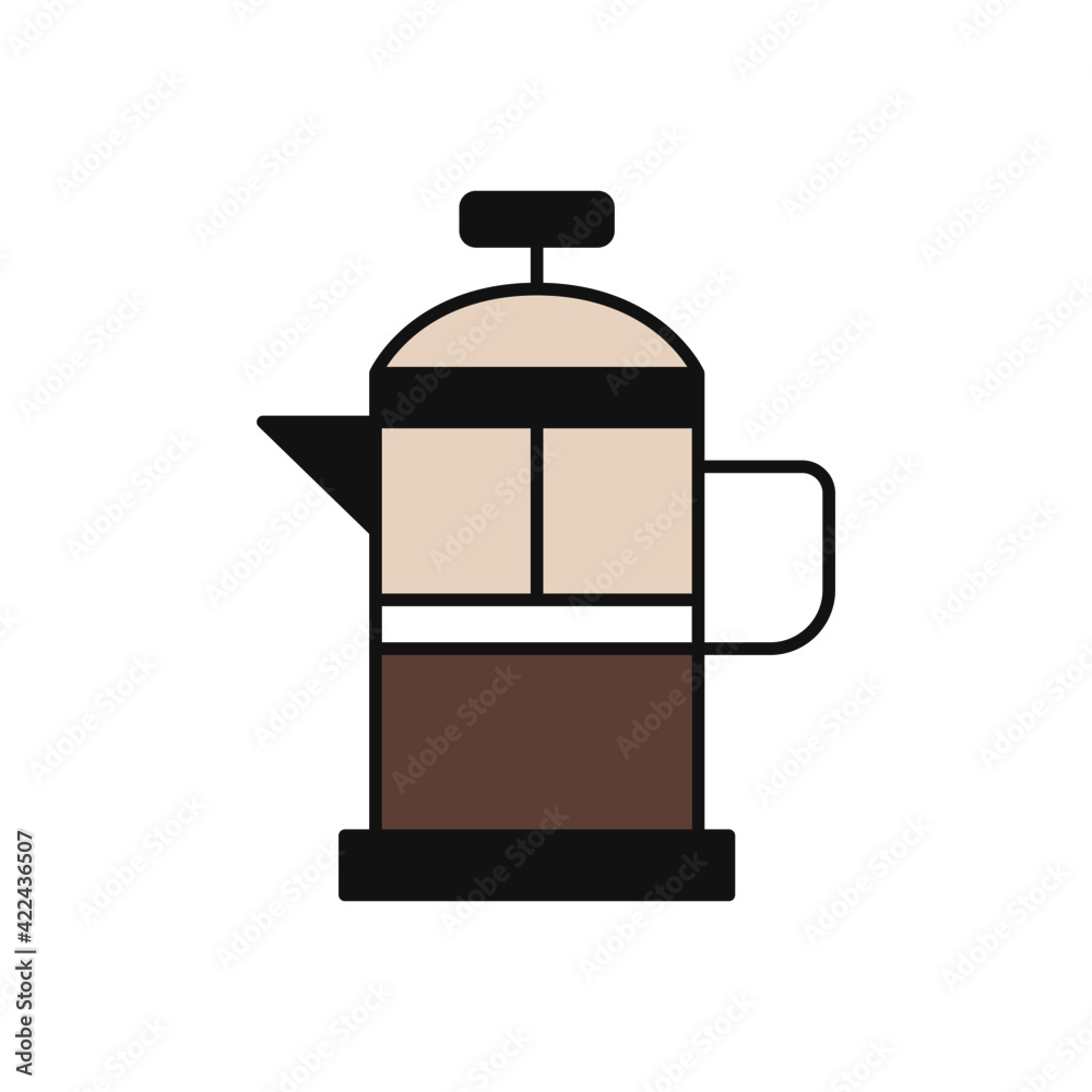 french press Coffee icon in color icon, isolated on white background french press Coffee icon in color icon, isolated on white background