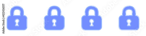 Locks icons set. Locks vector set of trendy blue icons. Burglary protection icons set. Locks protection web icons set. Vector illustration.