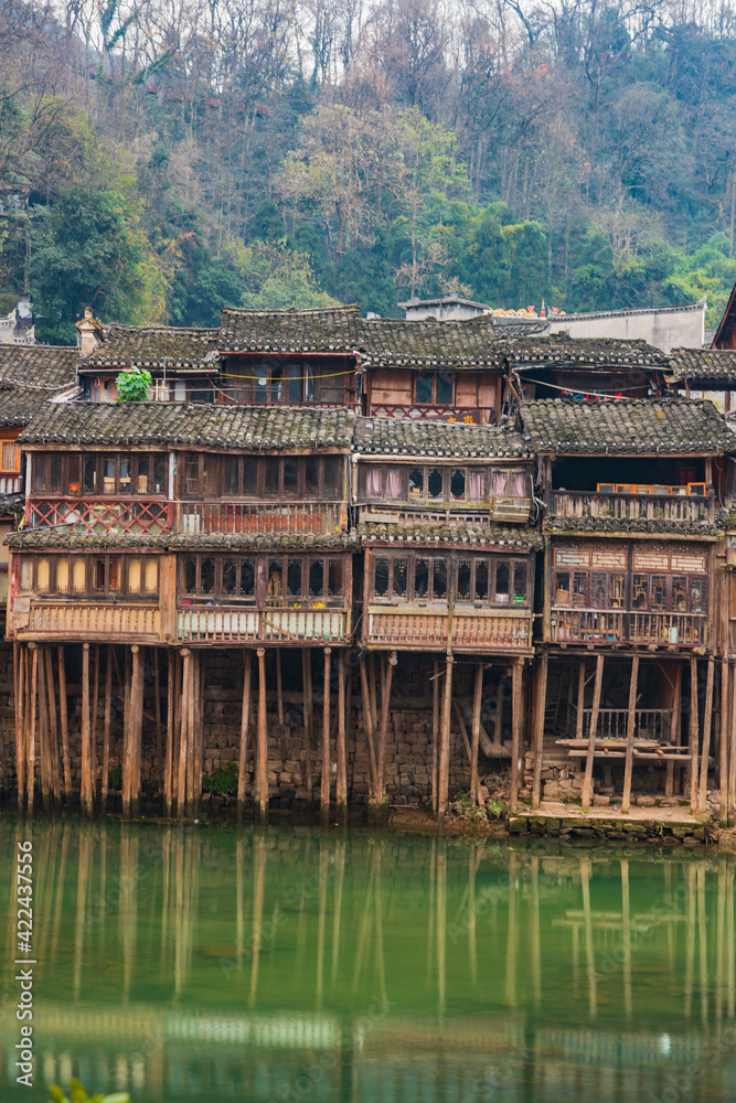 A century-old stilted building in Phoenix Ancient City, Xiangxi, Hunan, China