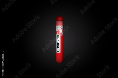 Laboratory sample blood testing tube for diagnostic Covid-19, pandemic and epidemic corona virus. Vector