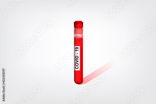 Laboratory sample blood testing tube for diagnostic Covid-19, pandemic and epidemic corona virus. Vector