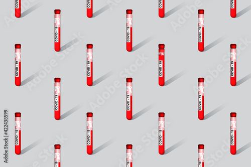 Laboratory sample blood testing tube for diagnostic Covid-19, pandemic and epidemic corona virus. Vector