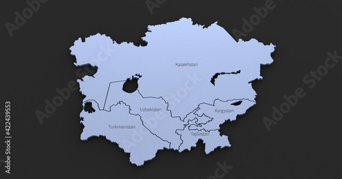 Canvas-taulu Central asia map