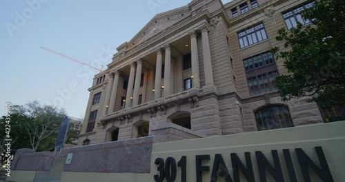 Establishing shot of the historic 1910 Harris County Courthouse building. photo