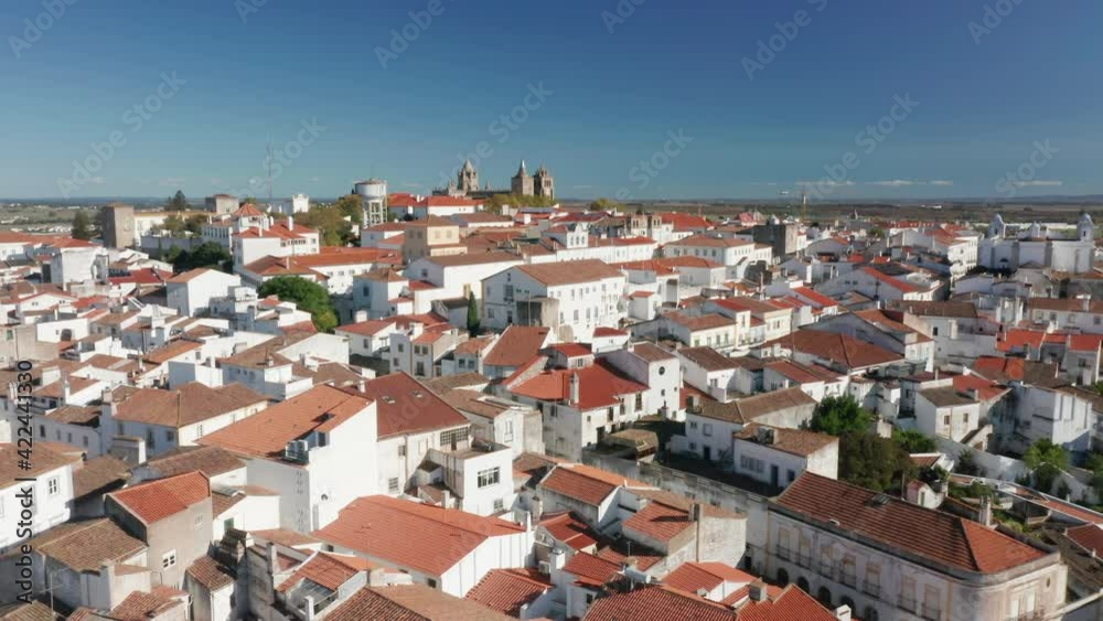 Alentejo, Portugal. Old medieval small town of Castelo de Vide as seen from the top. Aerial footage of one of the best preserved medieval towns in Portugal. High quality 4k footage Alentejo, Portugal. Old medieval small town of Castelo de Vide as seen from the top. Aerial footage of one of the best preserved medieval towns in Portugal. High quality 4k footage