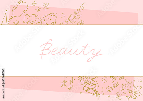 Wallpaper Mural 手描きフラワー背景　フレーム Torontodigital.ca