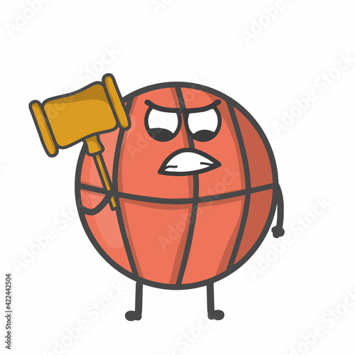 Cute Basket ball with hummer vector template design illustration